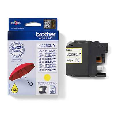 Brother Tinte LC-225XL-Y Gelb bis zu 1.200 Seiten nach ISO/IEC 24711