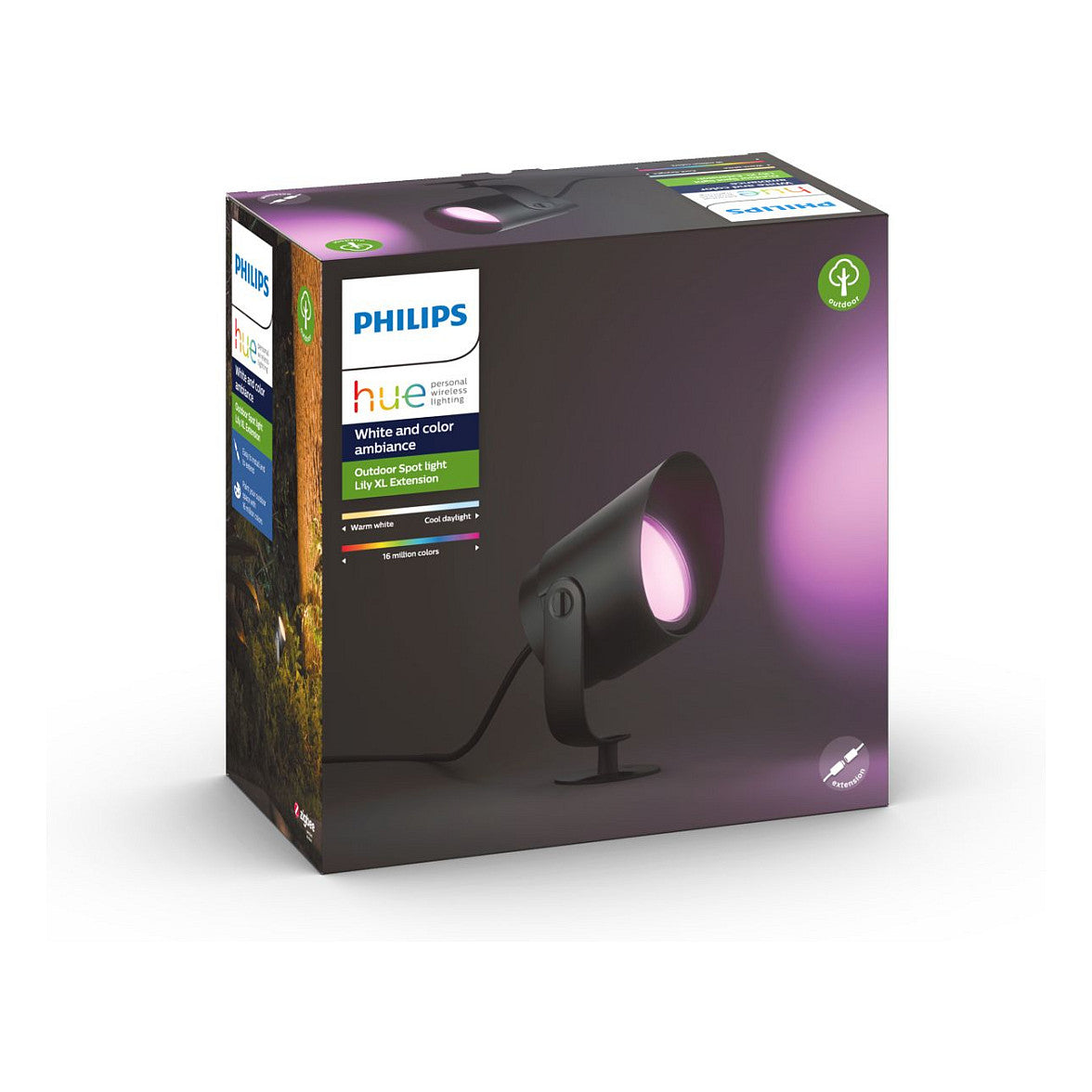 Philips Hue White & Color Ambiance Lily XL Spot 1 flg. Schwazr Verlängerung