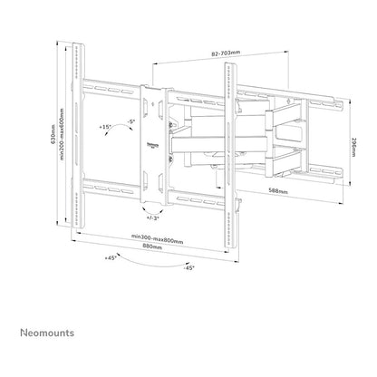 Neomounts WL40S-950BL18 bewegliche Wandhalterung für 55-110" Bildschirme - Schwarz