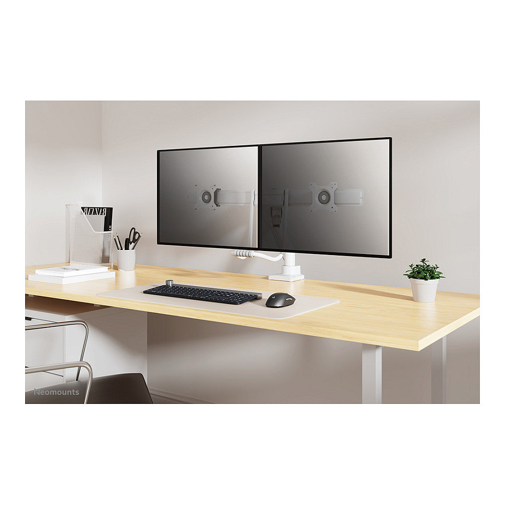 Neomounts Full Motion Tischhalterung für zwei Flachbildschirme 17-32'' 7KG 2x 8KG White