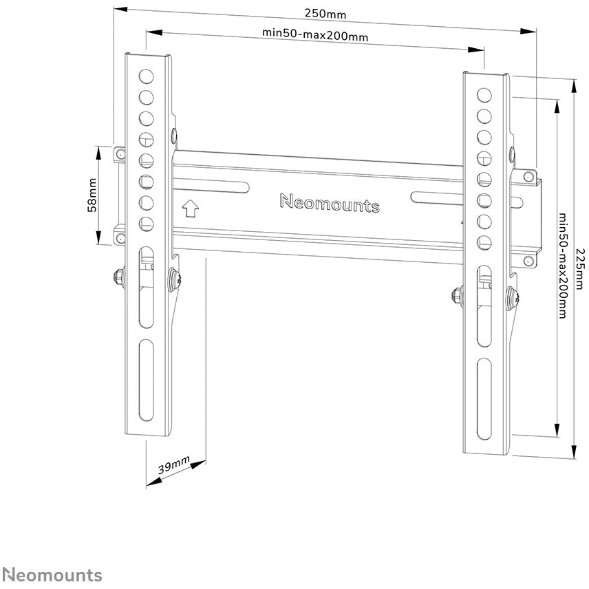Wandhalterung für 24-55" Bildschirme 30KG Black Neomounts