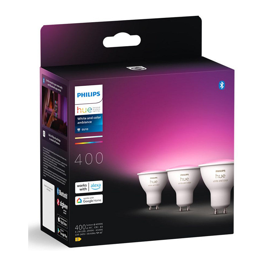 Philips Hue White & Color Ambiance GU10 Dreierpack 3x350lm