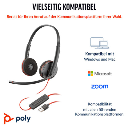 HP Poly Headset Blackwire C3220 Stereo USB-C/A