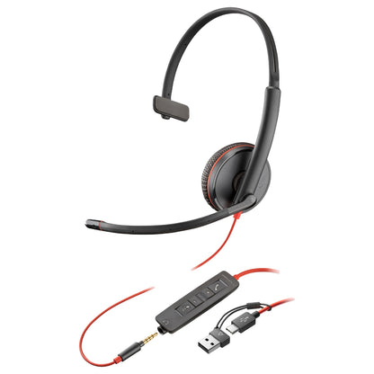 HP Poly Headset Blackwire C3215 Mono USB-C/A & 3.5 mm
