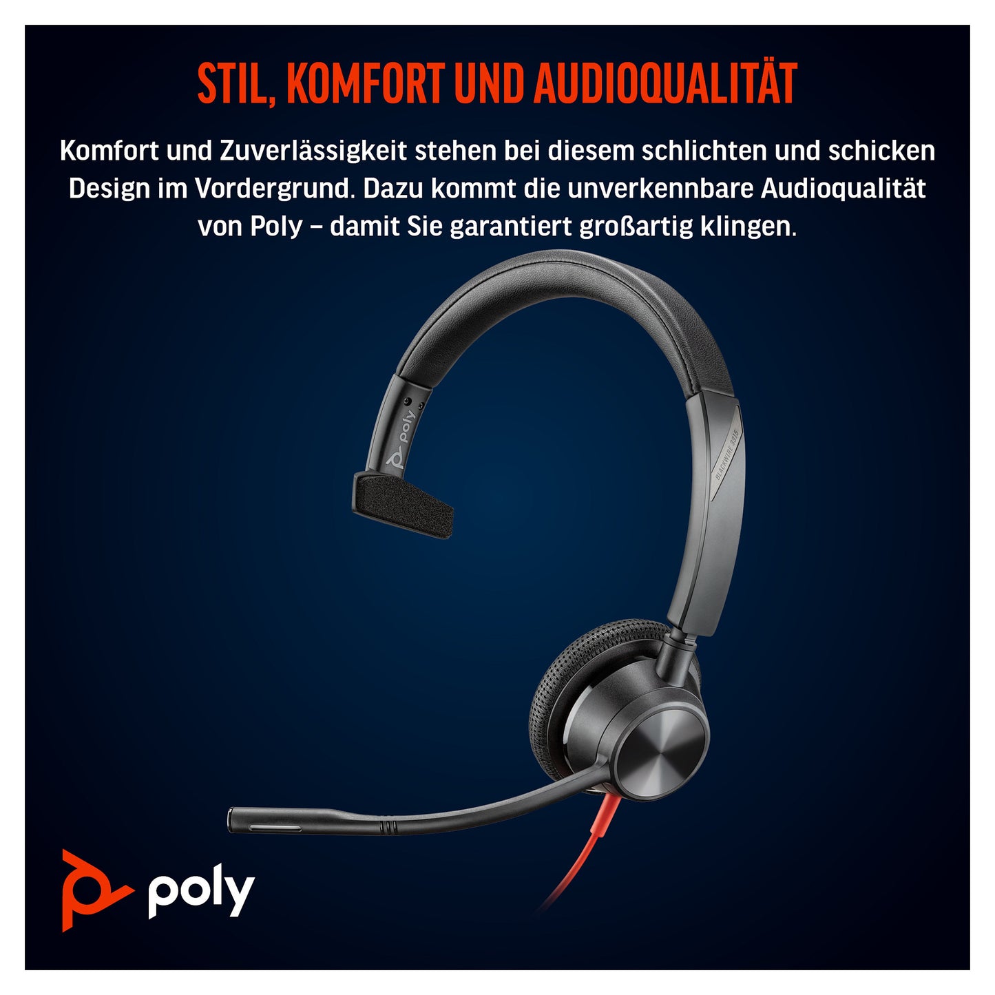 HP Poly Headset Blackwire C3315-M Mono USB-C/A & 3.5 mm Teams