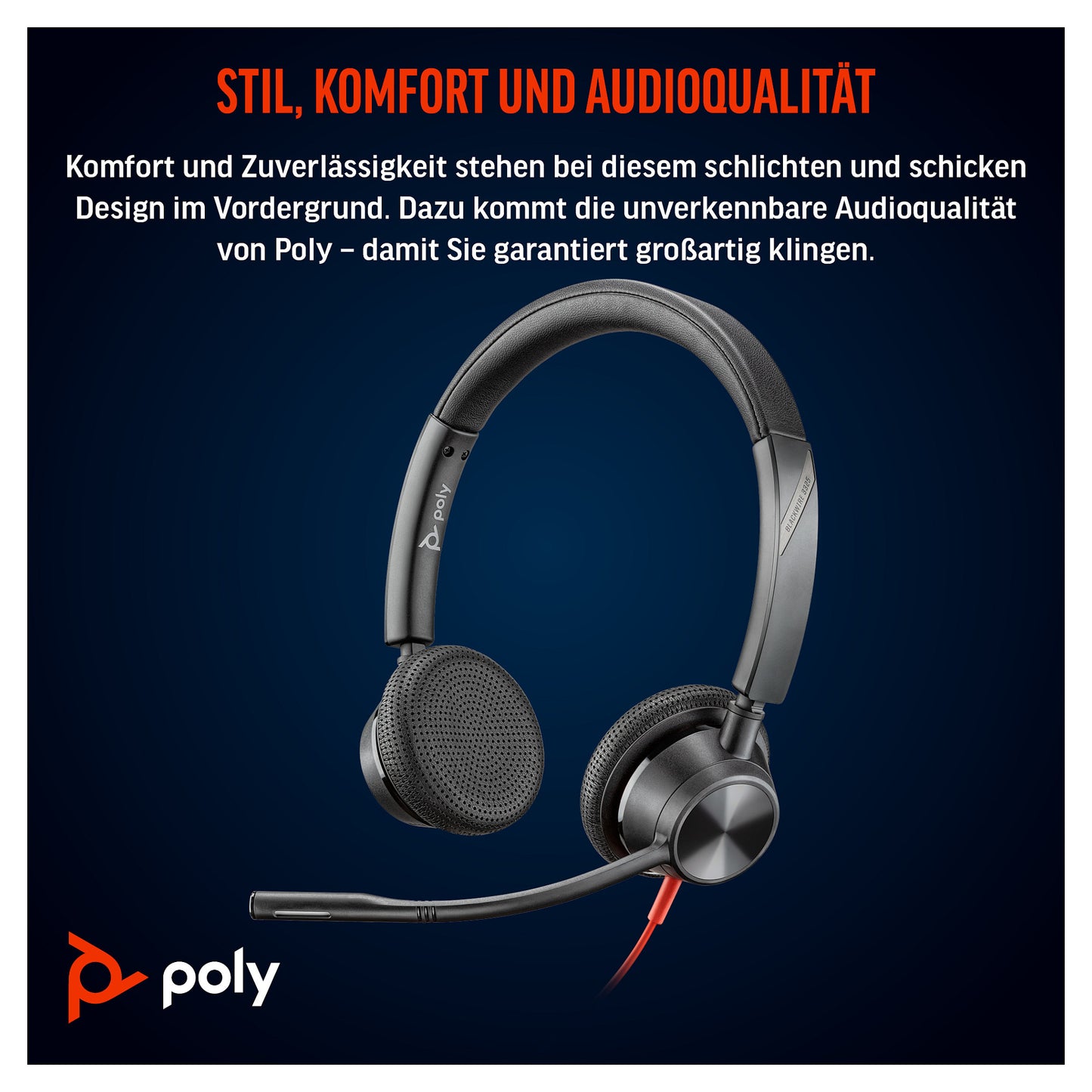 HP Poly Headset Blackwire C3325 Stereo USB-C/A & 3.5 mm
