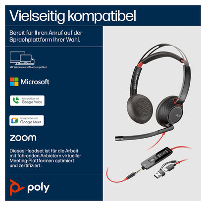 HP Poly Headset Blackwire C5220 Stereo USB-C/A & 3,5 mm (bulk)