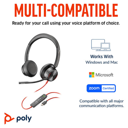 HP Poly Headset Blackwire C8225 Stereo USB-C/A