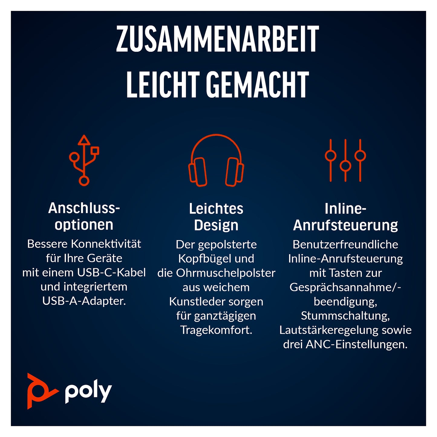 HP Poly Headset Blackwire C8225-M Stereo USB-C/A Teams