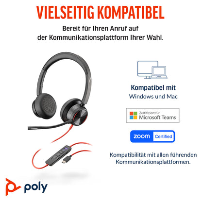 HP Poly Headset Blackwire C8225-M Stereo USB-C/A Teams