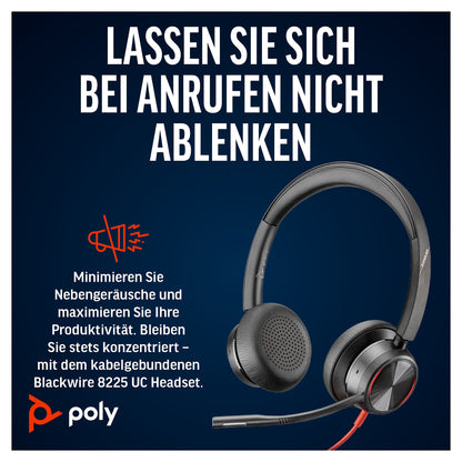 HP Poly Headset Blackwire C8225-M Stereo USB-C/A Teams