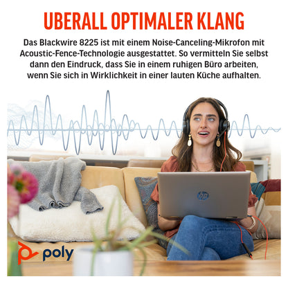 HP Poly Headset Blackwire C8225-M Stereo USB-C/A Teams