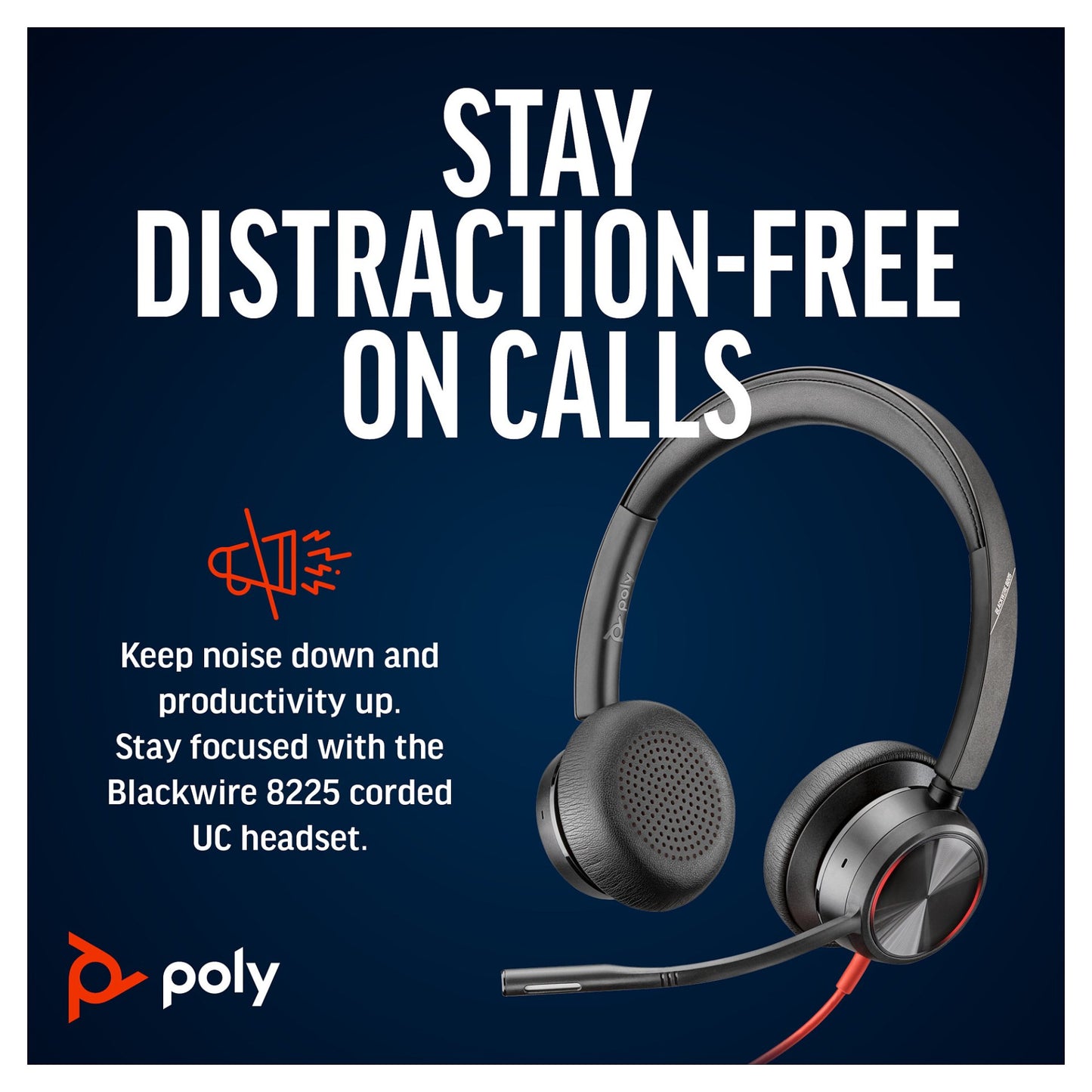 HP Poly Headset Blackwire C8225-M Stereo USB-C/A Teams