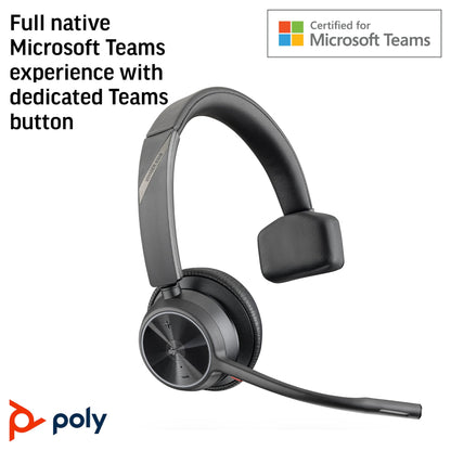 HP Poly BT Headset Voyager 4310 UC Mono USB-A Teams