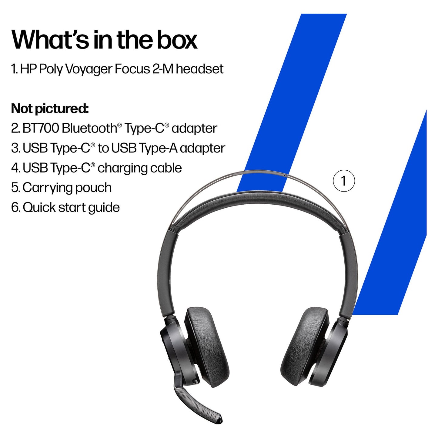 HP Poly BT Headset Voyager Focus 2 UC USB-C/A Teams