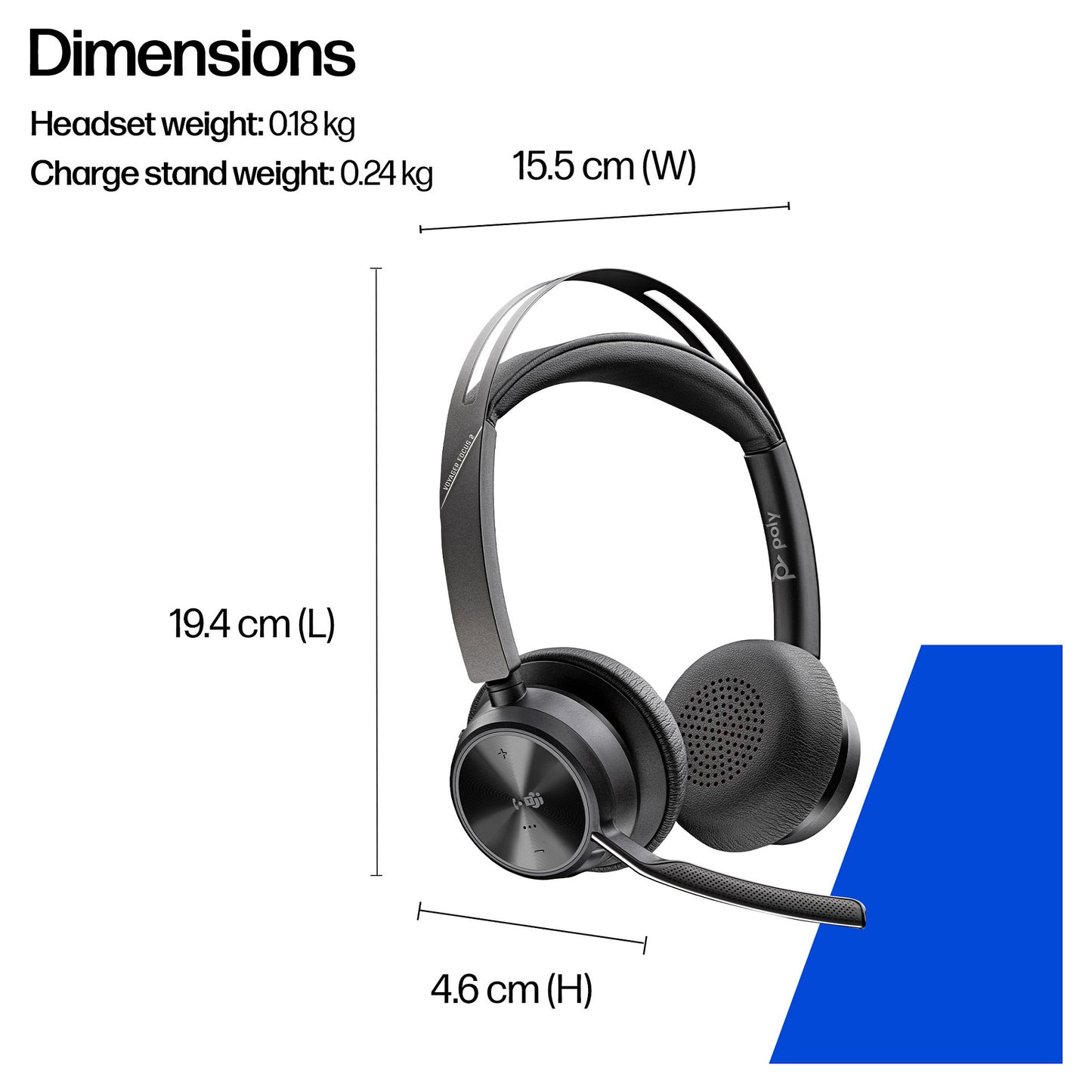 HP Poly BT Headset Voyager Focus 2 UC USB-C/A Teams