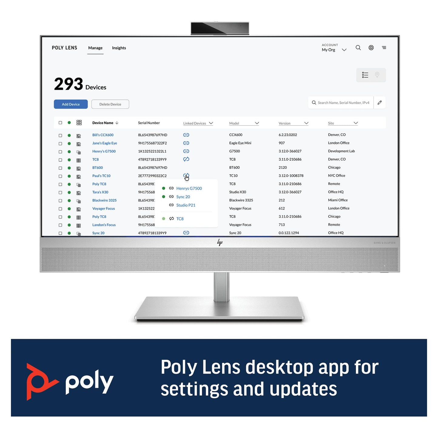 HP Poly Sync 60 Konferenz Lautsprecher Teams (BT. USB-A & USB-C)