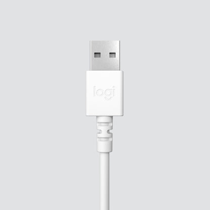 LOGITECH H390 Headset on-ear wired USB-A off-white