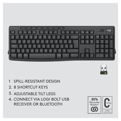 Logitech Desktop MK370 Wireless Black - US Layout