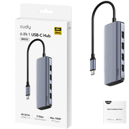 Cudy 6-IN-1 USB-C Hub with 4K HDMI