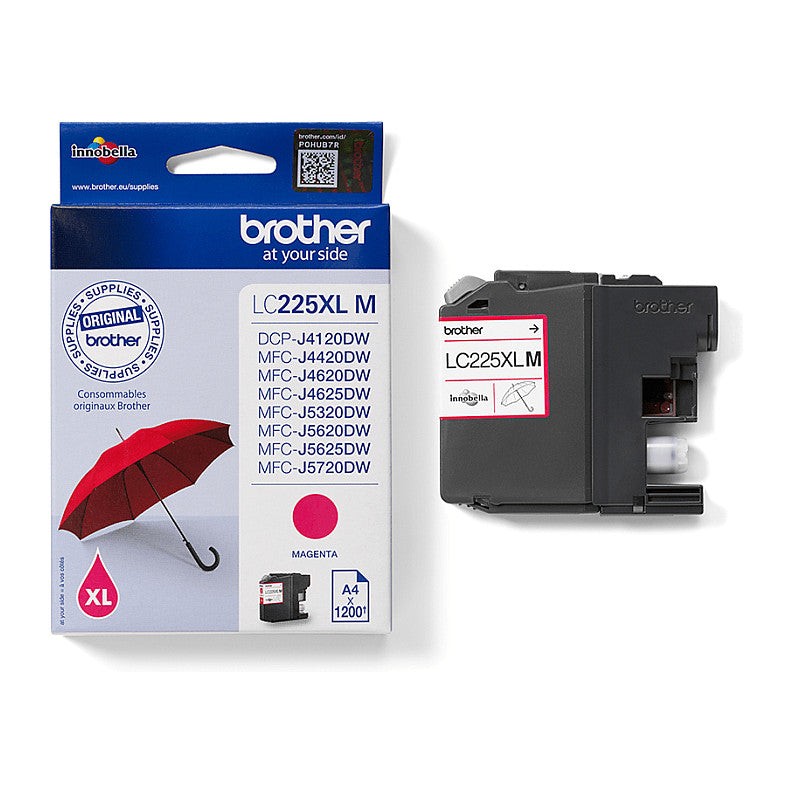 Brother Tinte LC-225XL-M Magenta bis zu 1.200 Seiten nach ISO/IEC 24711