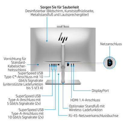 HP EliteOne 840 G9 Intel Core i5-14500 60,45cm 23,8Zoll 16GB 512GB/SSD W11P 3J Gar (DE)