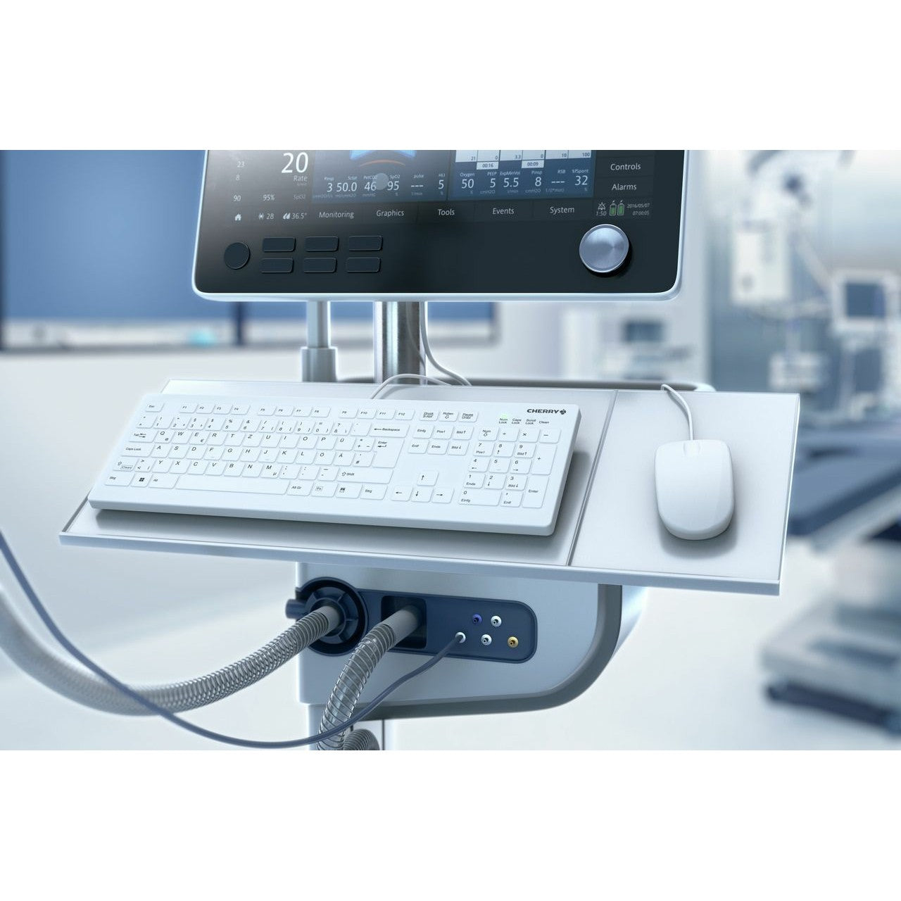 Cherry Keyboard AK-C8112 Medical kabelgebunden versiegelt [DE] weiß IP68 kabelgebunden. vollversiegelt. IP68