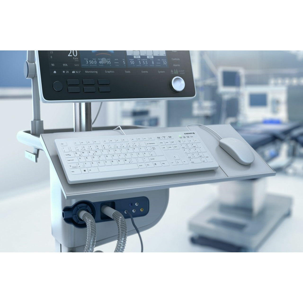 Cherry Keyboard AK-C8112 Medical kabelgebunden versiegelt [DE] weiß IP68 kabelgebunden. vollversiegelt. IP68
