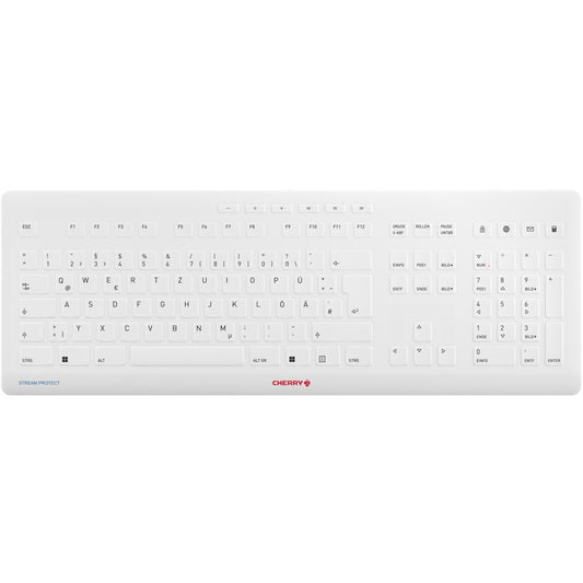 Cherry Tastatur STREAM PROTECT WIRELESS [DE] weiß