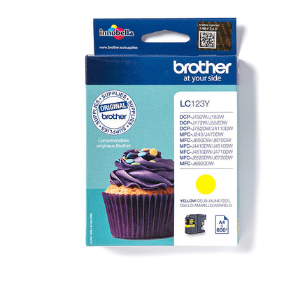 Brother Tinte LC-123Y Gelb bis zu 600 Seiten nach ISO/IEC 24711