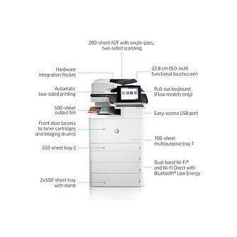 FL HP LaserJet Enterprise Flow MFP M776z Farblaser-Multifunktionsdrucker 2300 Blatt USB 2.0 LAN Wi-Fi USB 2.0