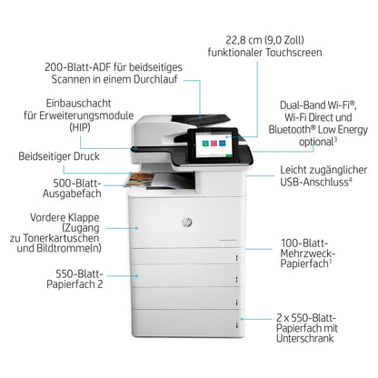FL HP Color LaserJet Enterprise MFP M776dn Farblaser-Multifunktionsdrucker A3 650 Blatt USB 2.0 LAN Wi-Fi