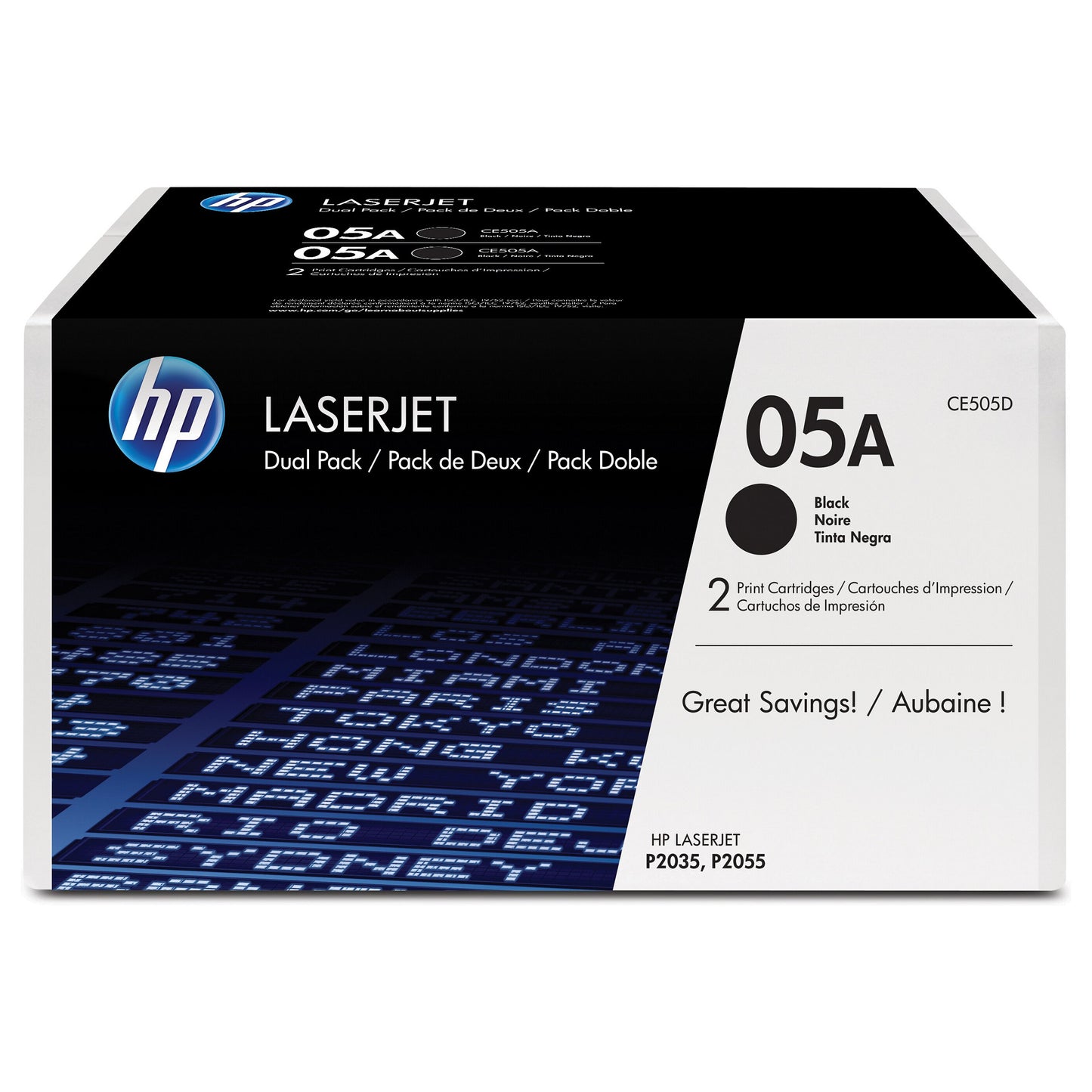 HP 05A LaserJet Toner schwarz Standardkapazitt 2 x 2.300 Seiten 2er-Pack