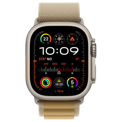 APPLE Watch Ultra 2 GPS + Cellular 49mm Natural Titanium Case with Tan Alpine Loop - Small