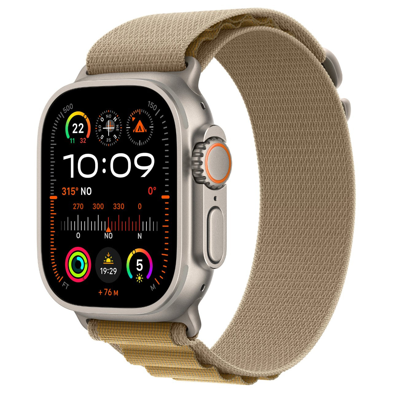 APPLE Watch Ultra 2 GPS + Cellular 49mm Natural Titanium Case with Tan Alpine Loop - Large