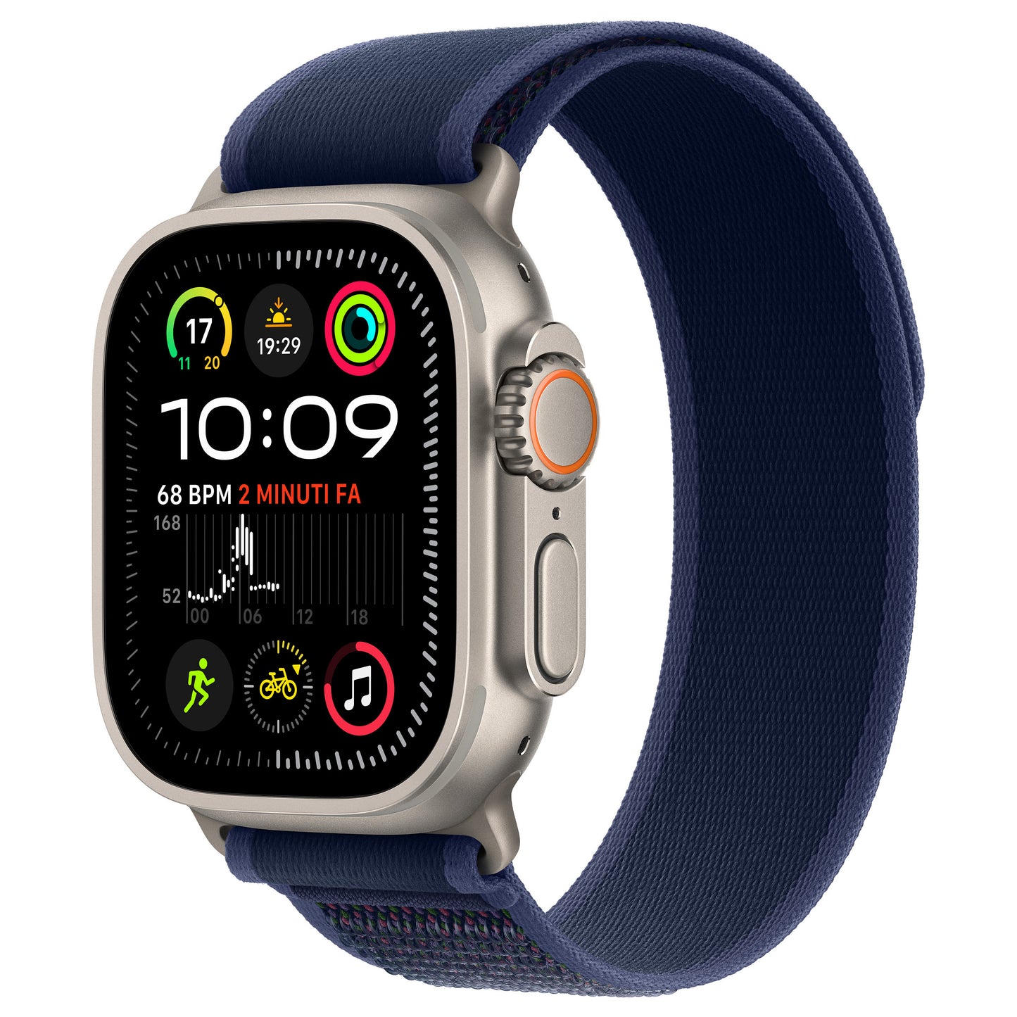 APPLE Watch Ultra 2 GPS + Cellular 49mm Natural Titanium Case with Blue Trail Loop - M/L