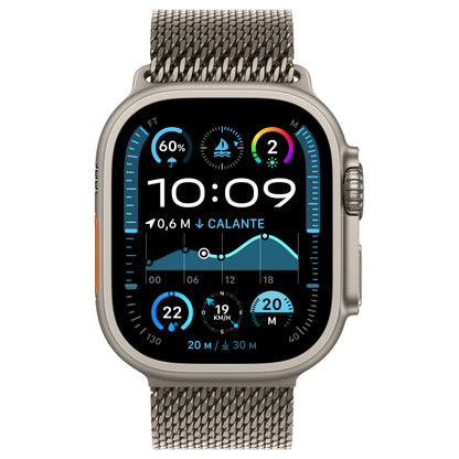 APPLE Watch Ultra 2 GPS + Cellular 49mm Natural Titanium Case with Natural Titanium Milanese Loop - S