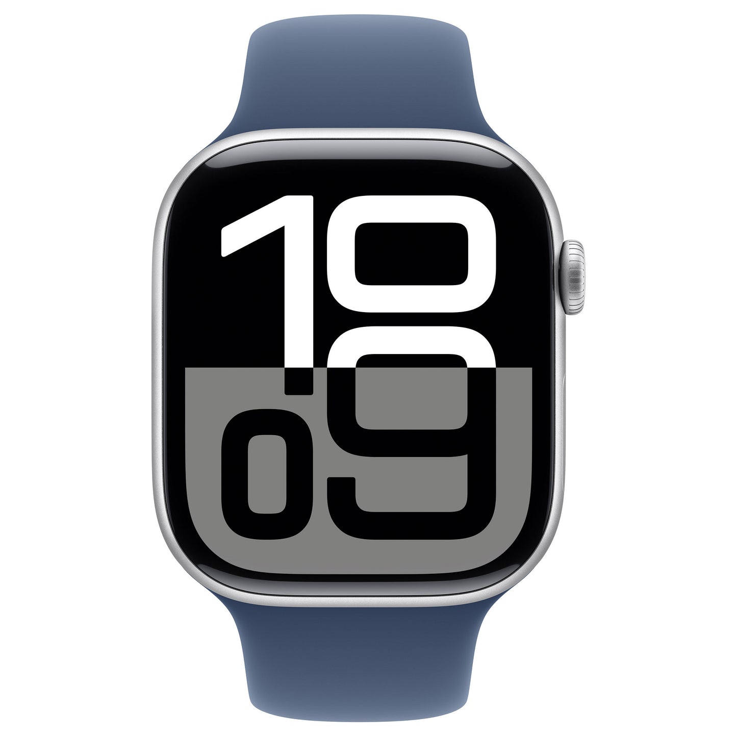 APPLE Watch Series 10 GPS 46mm Silver Aluminium Case with Denim Sport Band - S/M