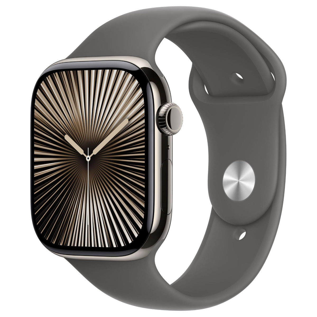 APPLE Watch Series 10 GPS + Cellular 46mm Natural Titanium Case with Stone Grey Sport Band - S/M