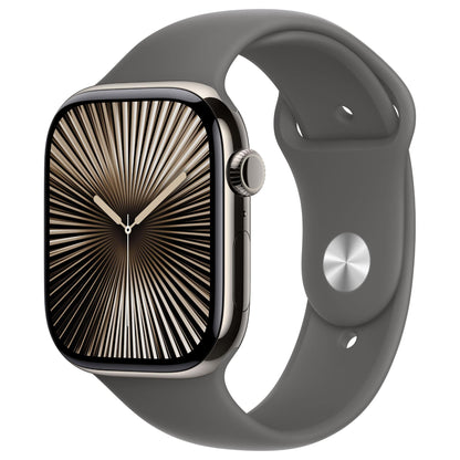 APPLE Watch Series 10 GPS + Cellular 46mm Natural Titanium Case with Stone Grey Sport Band - S/M