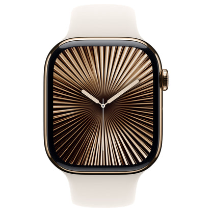 APPLE Watch Series 10 GPS + Cellular 46mm Gold Titanium Case with Starlight Sport Band - M/L