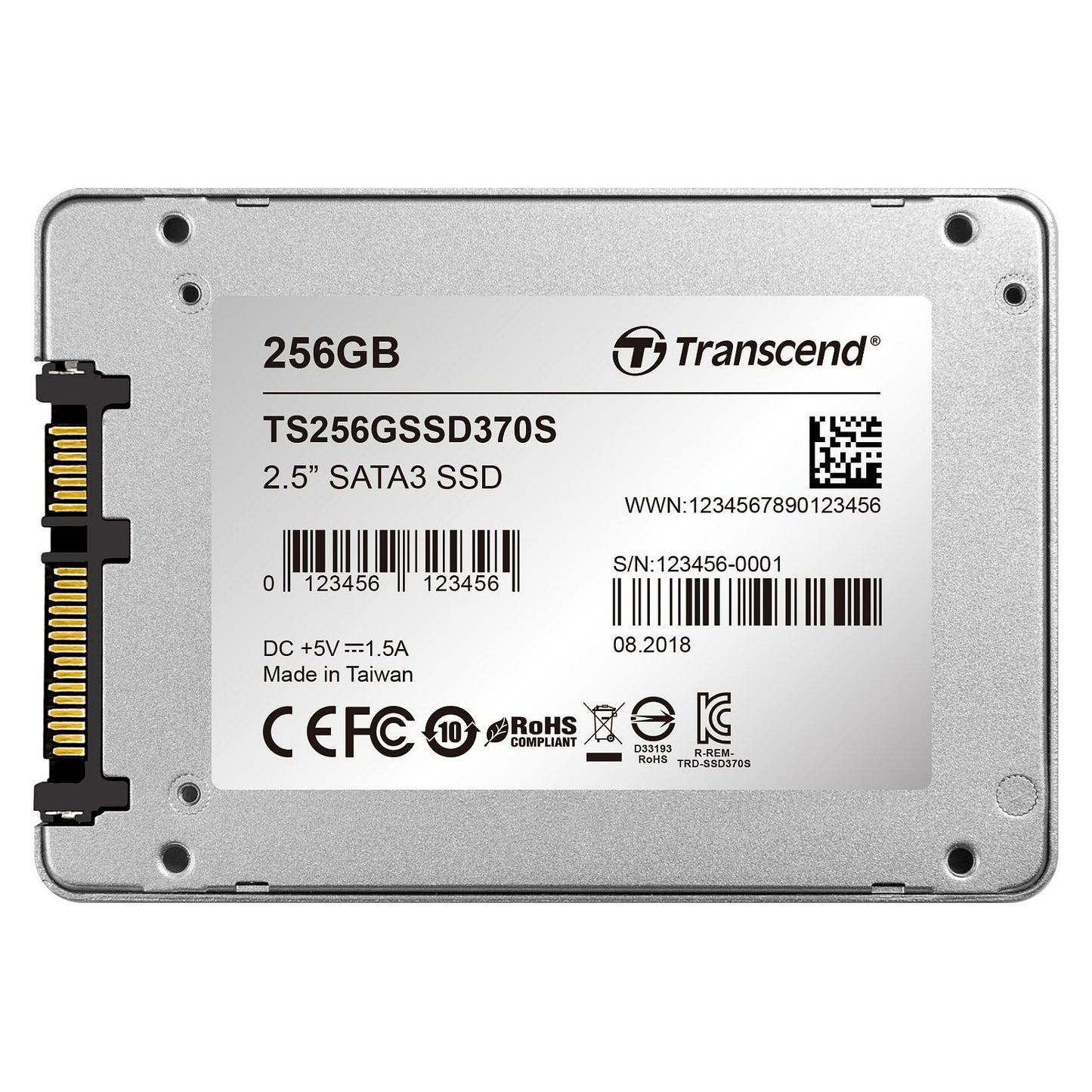 TRANSCEND SSD370S 256GB SSD 6,4cm 2,5 Zoll SATA 6Gb/s MLC Aluminium Gehäuse