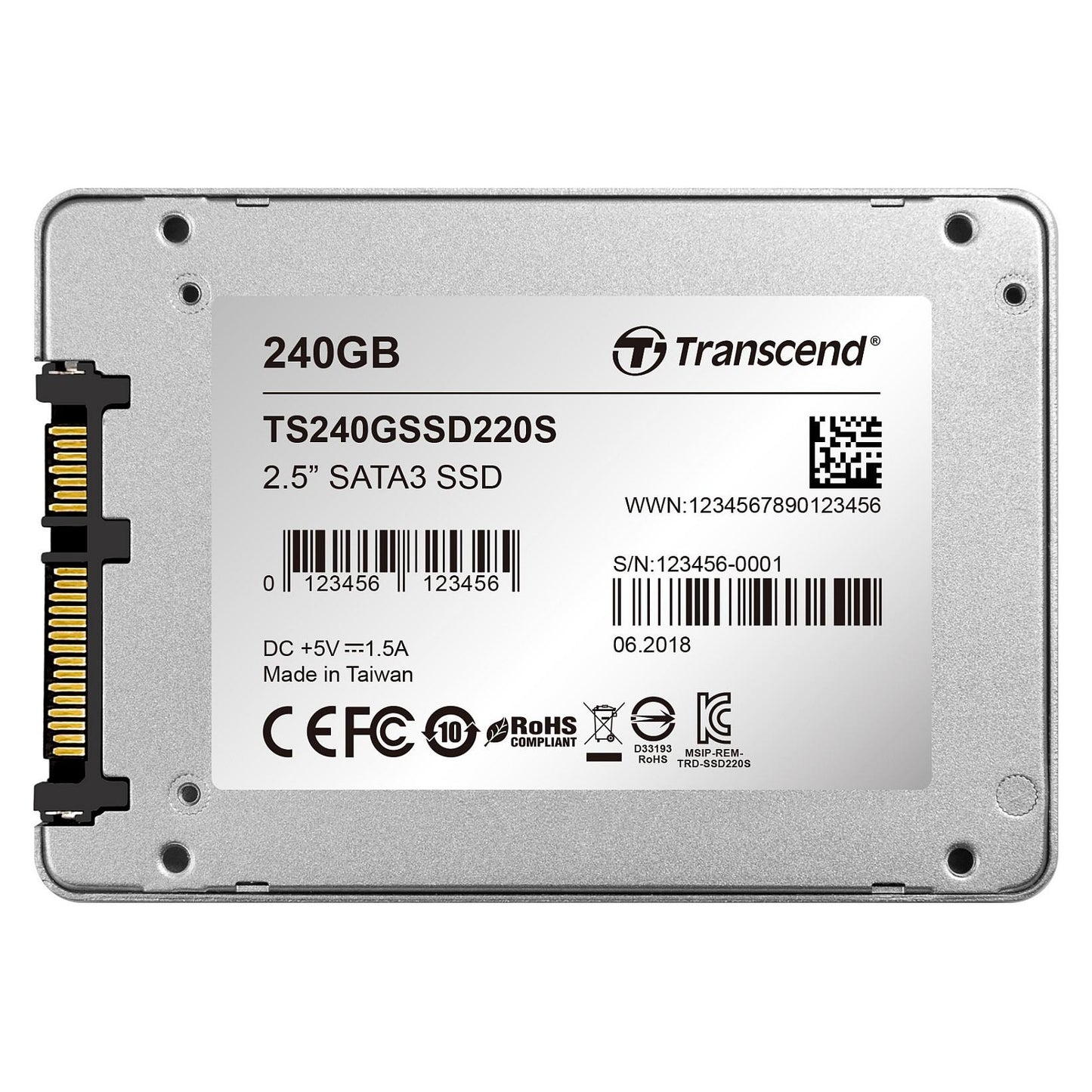 TRANSCEND SSD220S SSD 240GB intern 6,4cm 2,5Zoll SATA 6Gb/s TLC
