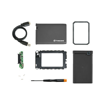 TRANSCEND StoreJet 25CK3 SSD/HDD 0GB extern 6,4cm 2,5Zoll SATA 6GB/s Upgrade Kit Leergehäuse