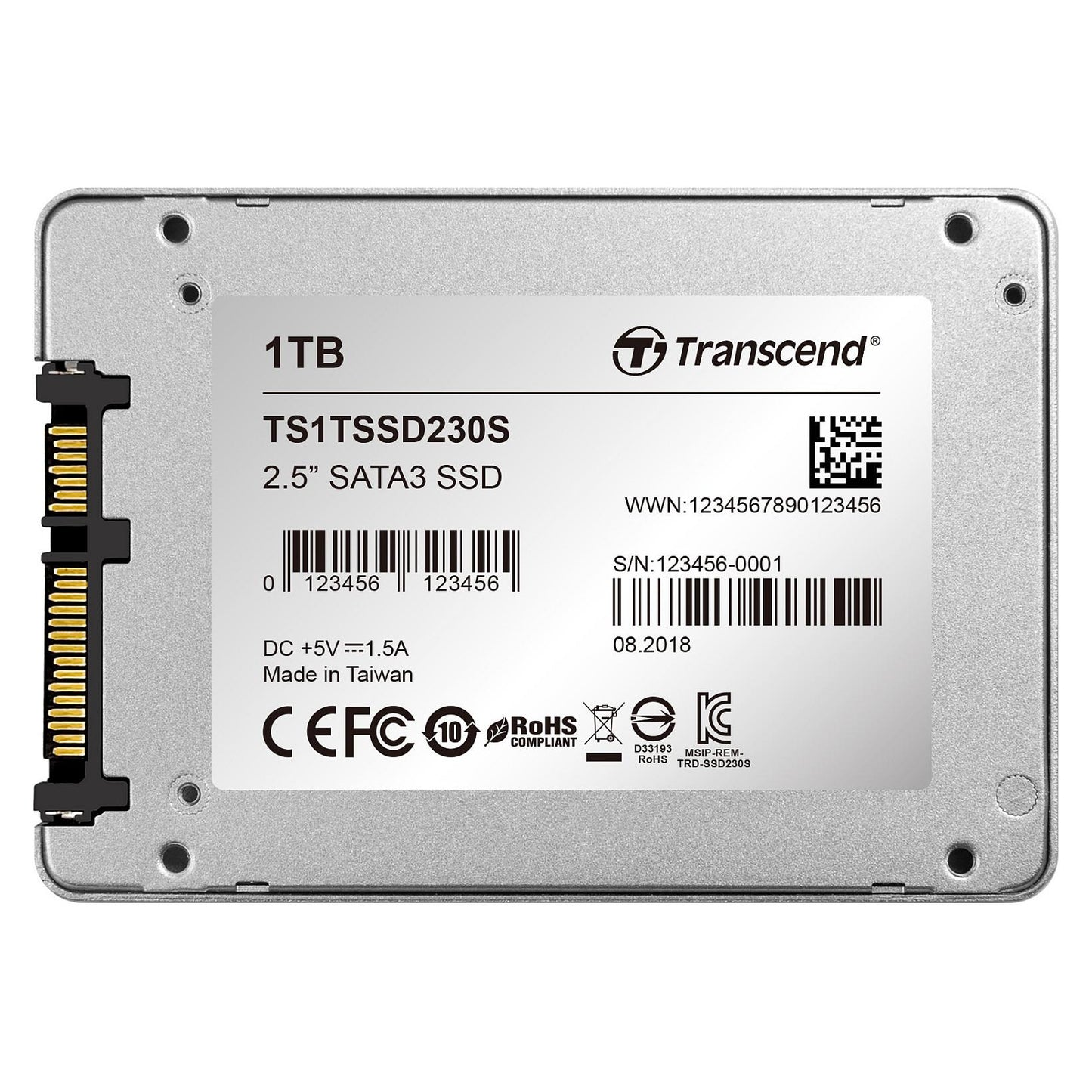 TRANSCEND SSD230S 1TB 3D 6,4cm 2,5 Zoll SATA3 TLC Aluminum case