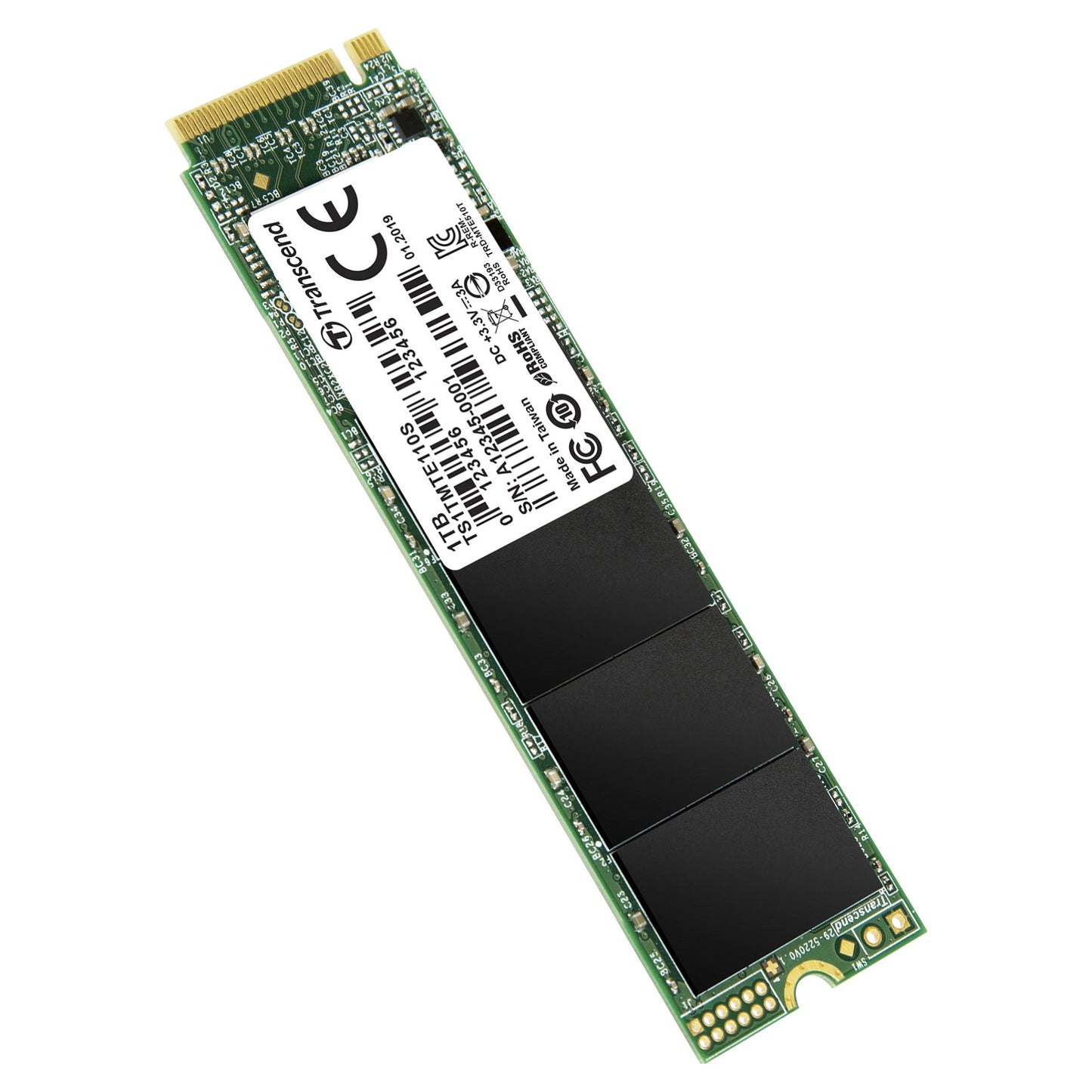 TRANSCEND 1TB M.2 2280PCIe Gen3x4 M-Key 3D TLC DRAM-less