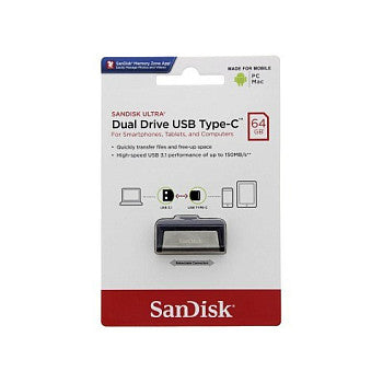STICK 64GB USB 3.1 Sandisk Ultra Dual Drive Type-A/Type-C black/silver