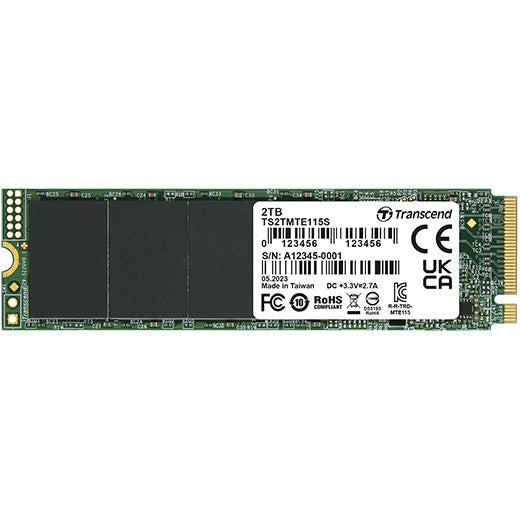 TRANSCEND 2TB SSD internal M.2 2280 PCIe Gen3x4 NVMe TLC DRAM-less