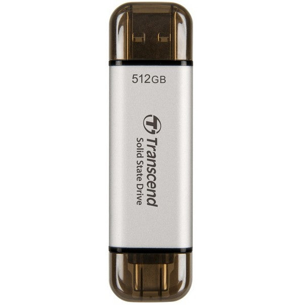 TRANSCEND ESD310S 512GB External SSD USB 10Gbps Type C/A Silver