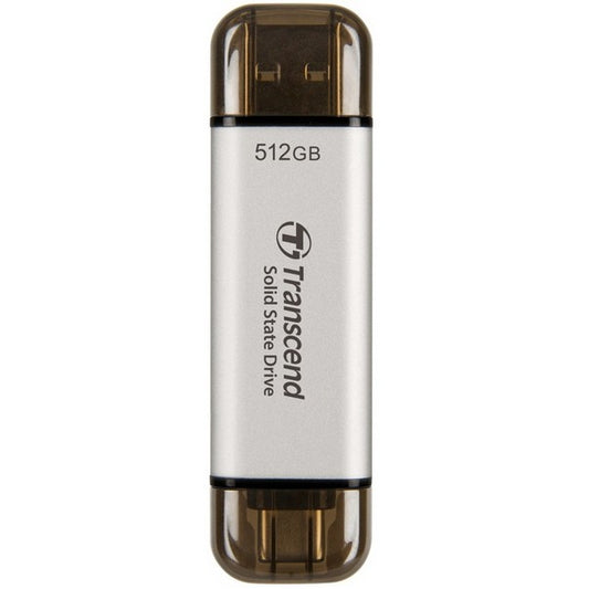 TRANSCEND ESD310S 512GB External SSD USB 10Gbps Type C/A Silver